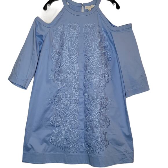 Ted Baker London Jettas Cut Out Embroidered Tapestry Shift Dress, Size 12, NWT - Picture 3 of 12